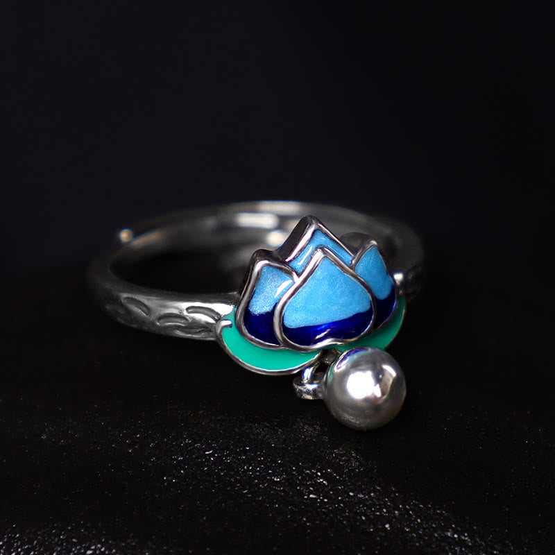 Fortune Jewel Lotus Flower Pattern Enlightenment Ring Fortune Jewel