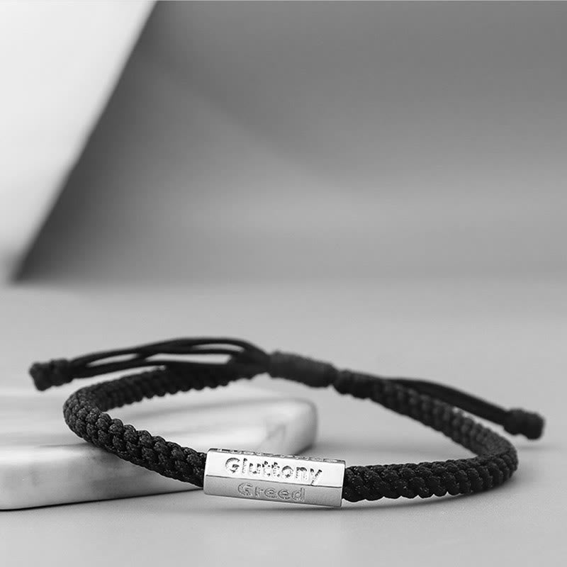 Fortune Jewel Seven Deadly Sins Seven Virtues Braided String Bracelet