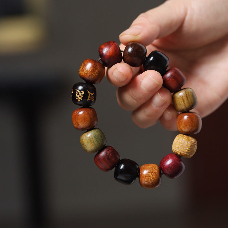 Fortune Jewel Tibet Various Wood Om Mani Padme Hum Purity Bracelet