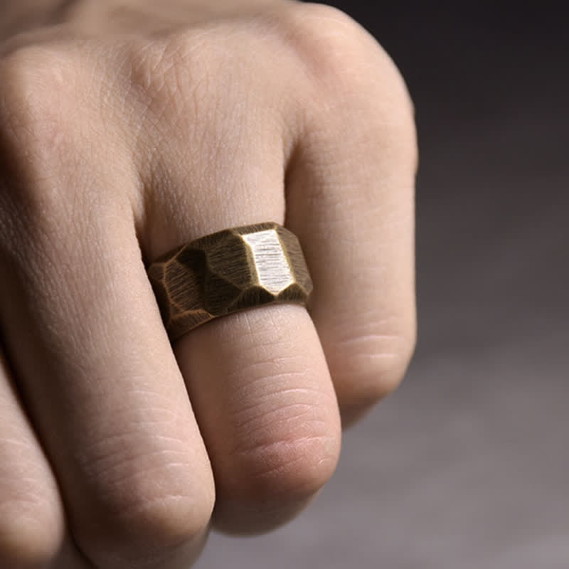 Fortune Jewel Tibetan Simple Design Copper Wealth Ring