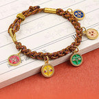 Fortune Jewel Tibetan Five God Of Wealth Thangka Luck Braid String Bracelet