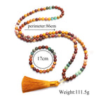 Fortune Jewel 108 Mala Beads Mookaite Emotional Growth Bracelet Tassel Necklace Pendant