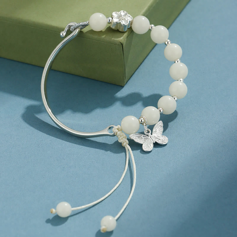 Fortune Jewel Bodhi Seed Butterfly Lotus Luck Wealth Bracelet Bangle