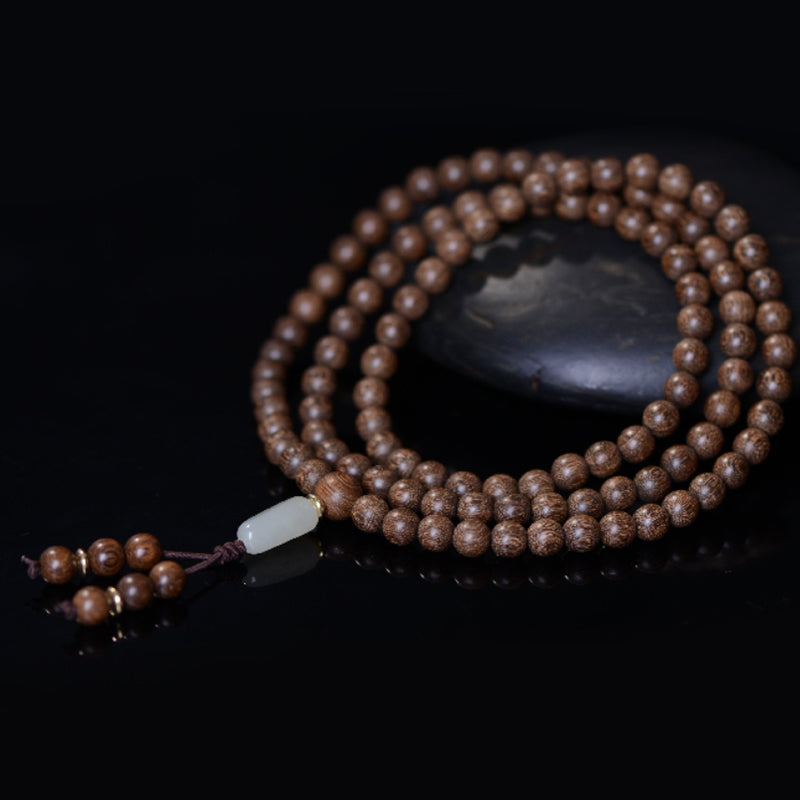 Fortune Jewel 108 Mala Beads Rosewood Jade Calm Bracelet