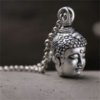 Fortune Jewel 999 Sterling Silver Buddha Demon Serenity Necklace Pendant - Fortune Jewel