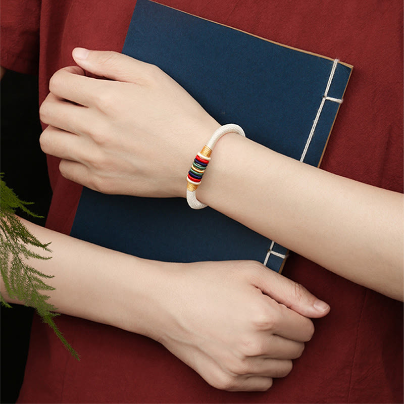 Fortune Jewel Tibetan Handmade Colorful King Kong Knot Five Elements Luck Braid String Bracelet