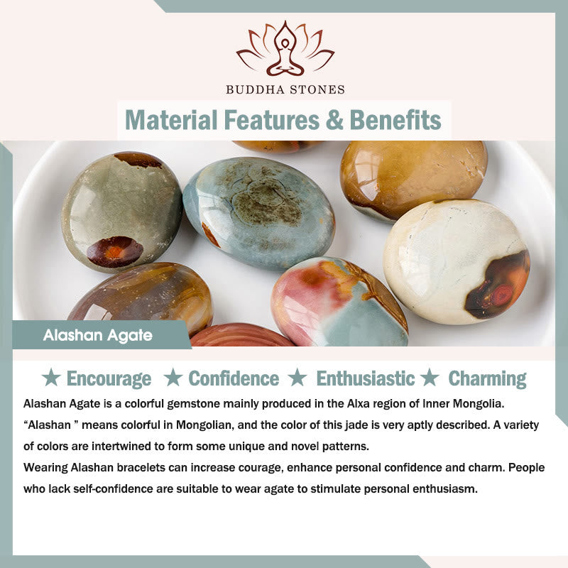 Fortune Jewel Natural Alashan Agate Kuka Seed Encourage Bracelet