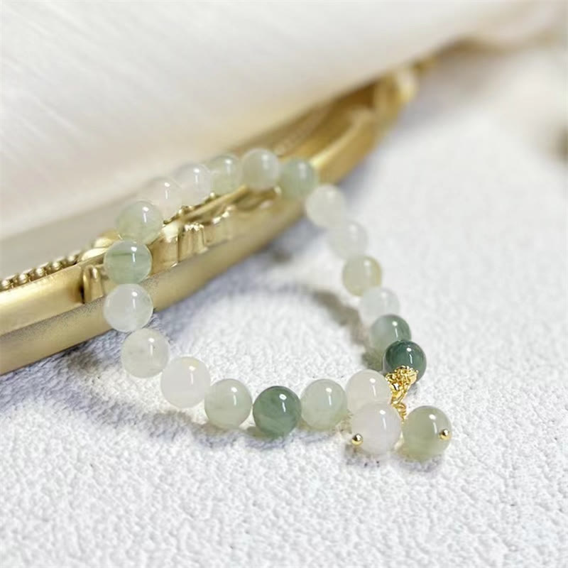 Fortune Jewel Natural Gradient Jade Abundance Luck Bead Charm Bracelet