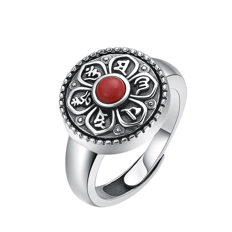 Fortune Jewel Tibetan Om Mani Padme Hum Peace Rotatable Ring