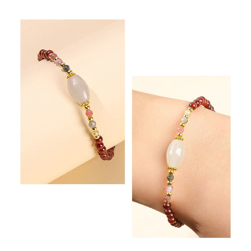 Fortune Jewel Garnet Jade Tourmaline Bead Passion Bracelet