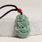 Buddha Stones Natural Jade 12 Chinese Zodiac Prosperity Necklace Pendant Fortune Jewel
