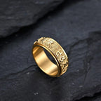 Fortune Jewel Om Mani Padme Hum Balance Calm Titanium Steel Ring Fortune Jewel