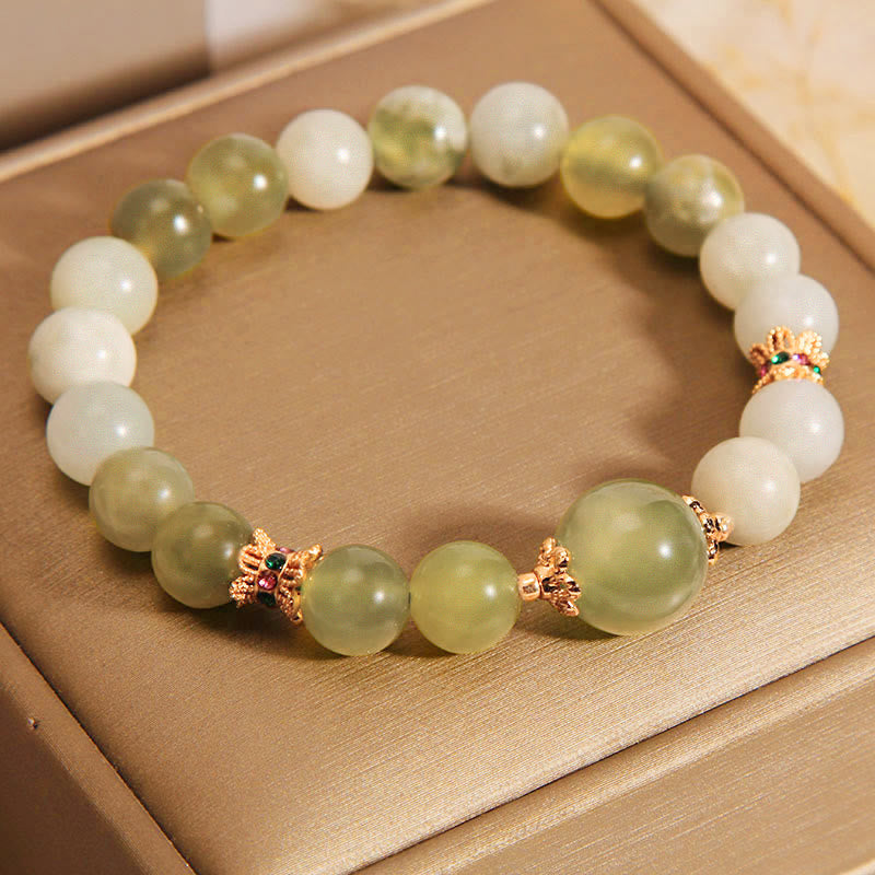 Fortune Jewel Green Grape Color Jade Abundance Bracelet