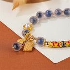 Fortune Jewel Natural Blue Candy Agate Amulet Strength Bracelet
