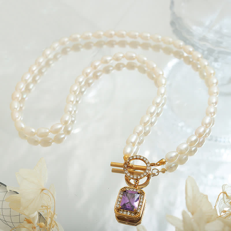 Fortune Jewel Pearl Zircon Wealth Charm Necklace Pendant