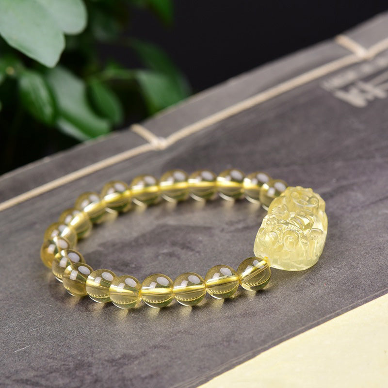 Fortune Jewel FengShui Citrine PiXiu Wealth Bracelet