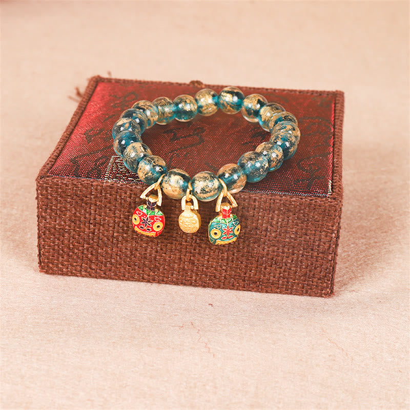 Fortune Jewel Tibetan Gold Swallowing Beast Family Dorje Vajra Strength Bead Bracelet