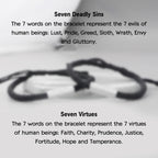Fortune Jewel Seven Deadly Sins Seven Virtues Braided String Bracelet