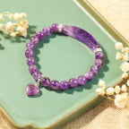 Fortune Jewel "All the best for Calm and Wisdom" Amethyst Love Bracelet Includes Gift Message Card Fortune Jewel