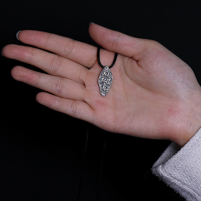 Fortune Jewel Tibetan 925 Sterling Silver Om Mani Padme Hum Dorje Vajra Engraved Strength Necklace Pendant