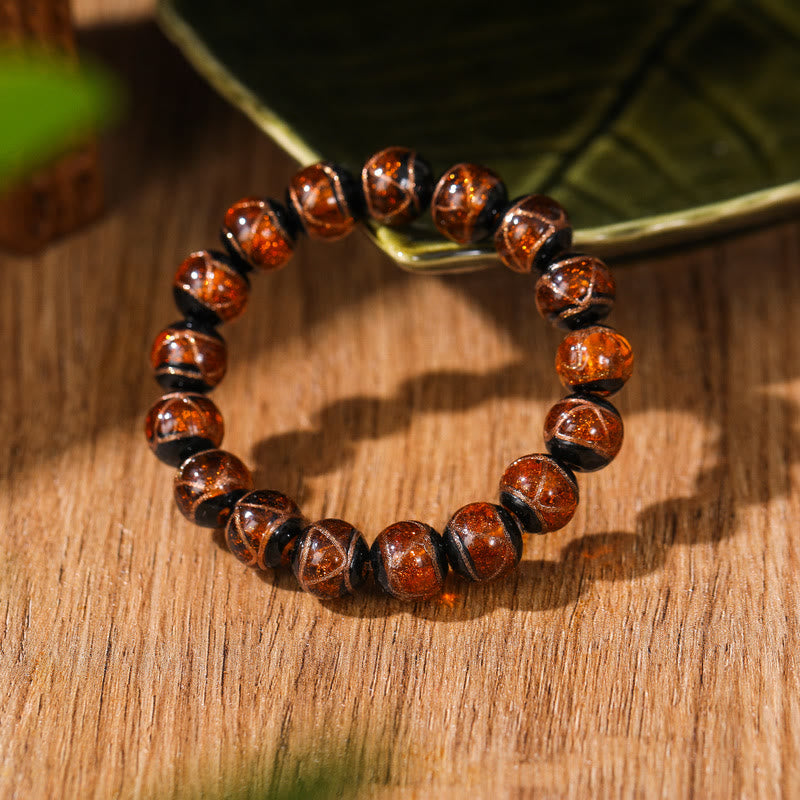 Fortune Jewel Tibetan Classic Liuli Glass Bead Luck Wealth Bracelet
