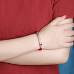 Fortune Jewel 999 Sterling Silver Om Mani Padme Hum Protection Strength String Bracelet