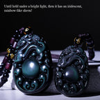 Fortune Jewel Tibetan Positive Rainbow Obsidian PiXiu Necklace