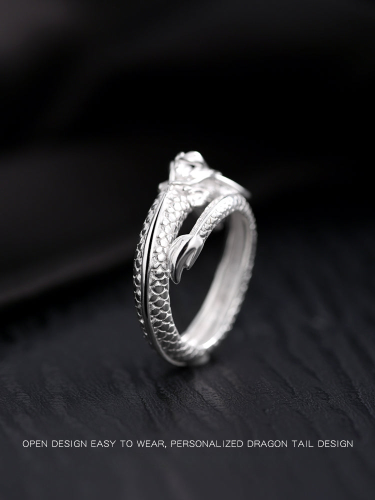Buddha3bodhi Pure Silver Zodiac Dragon Ring for Protection