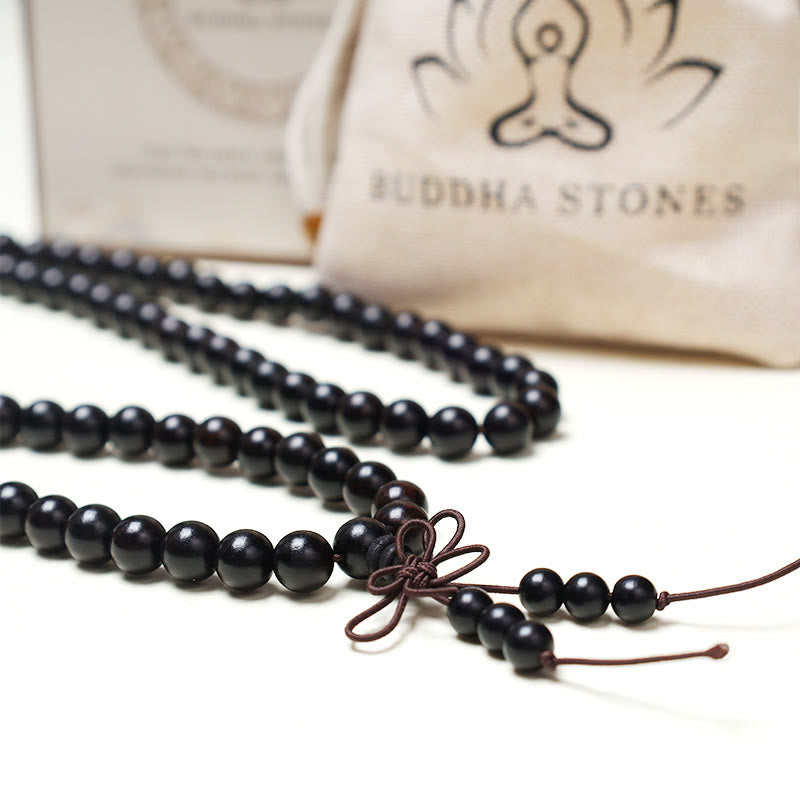 Fortune Jewel 108 Mala Beads Bracelet Prayer Meditation Sandalwood Elastic