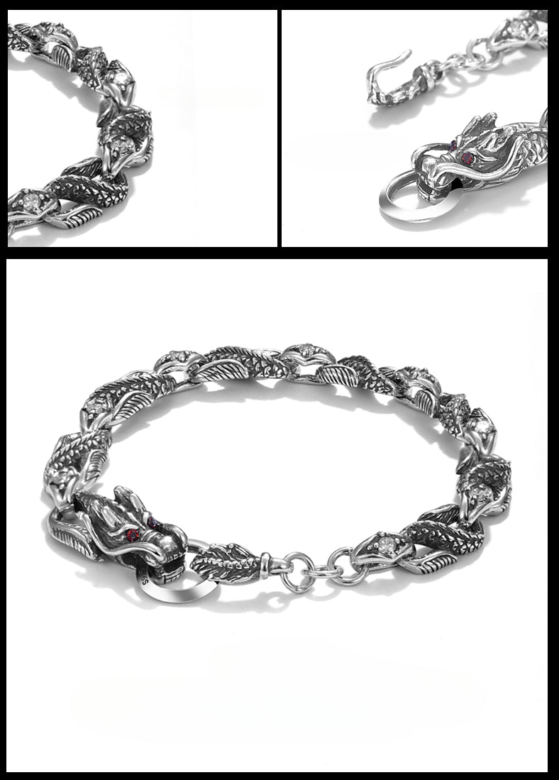 Buddha3bodhi S925 Silver Bracelet Dragon Bone Bracelet