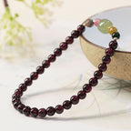 Fortune Jewel Natural Garnet Hetian Jade Tourmaline Bead Passion Bracelet