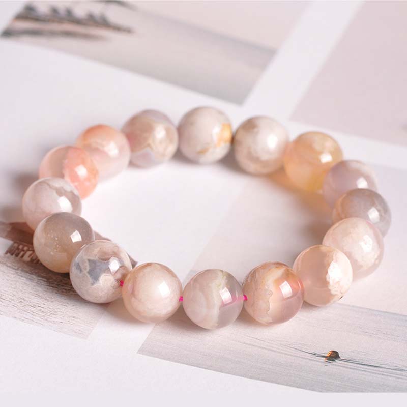 Fortune Jewel Sakura Agate Peace Blessing Bracelet