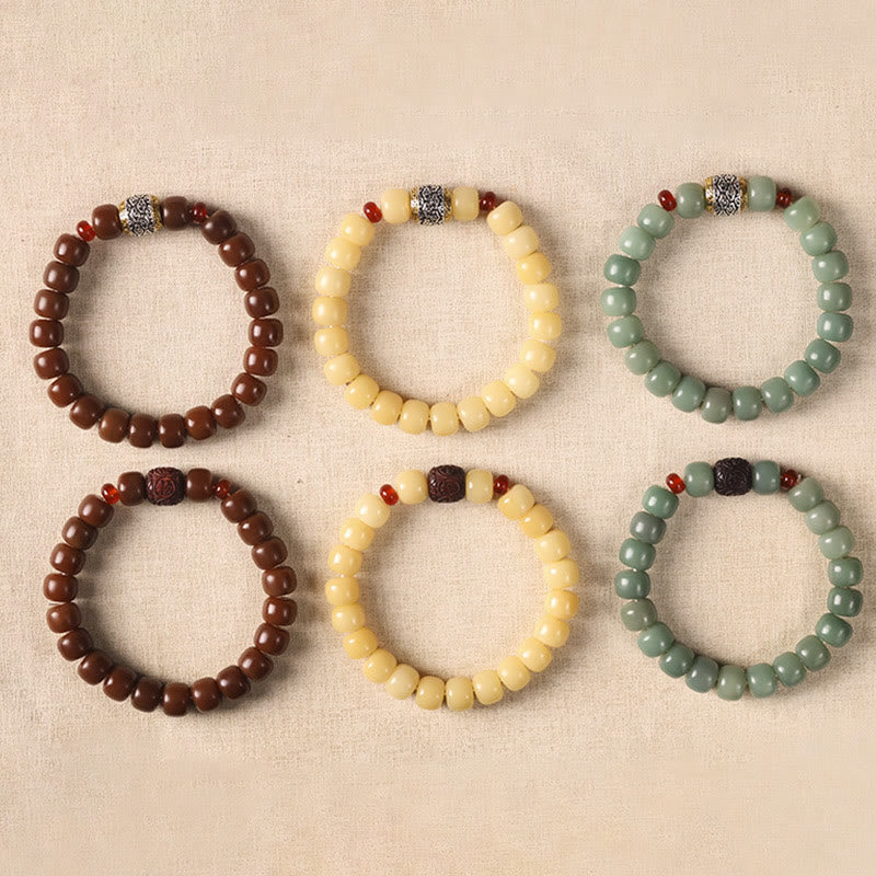 Fortune Jewel Bodhi Seed Auspicious Cloud Fu Character Bead Peace Bracelet