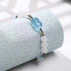 Fortune Jewel Natural Aquamarine PiXiu Hetian White Jade Healing Bracelet