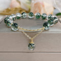 Fortune Jewel Green Phantom Crystal Confidence Charm Bracelet