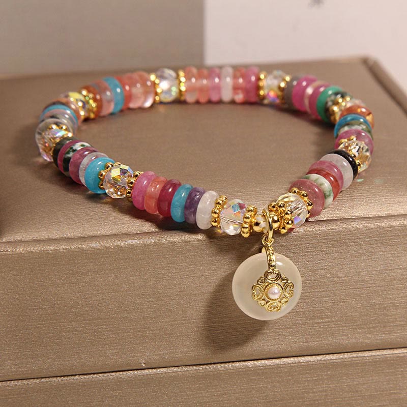 Fortune Jewel Various Crystal Peace Buckle Auspicious Bracelet
