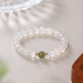 Fortune Jewel Natural White Agate Jade Luck Bracelet