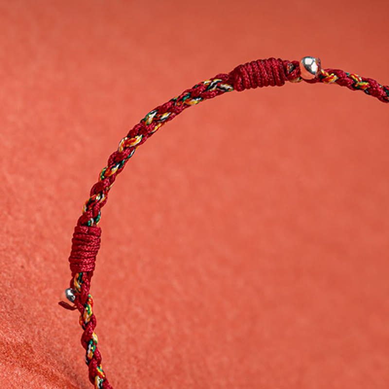 Fortune Jewel Tibet Handmade Multicolored Bamboo Protection Braided String Bracelet
