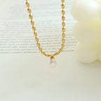 Buddha Stones Pearl Bead Peace Necklace Pendant