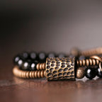 Fortune Jewel Rainbow Obsidian Copper Inner Peace Healing Double Layer Bracelet