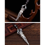 Fortune Jewel Tibetan Om Mani Padme Hum Dorje Vajra Design Wisdom Rotatable Necklace Pendant