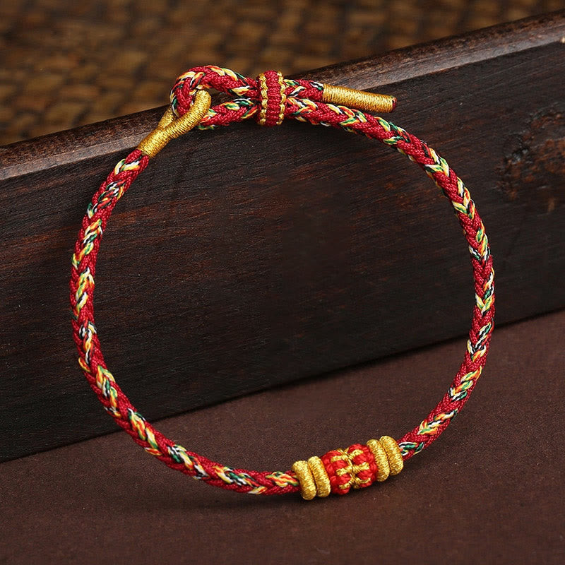 Fortune Jewel Handmade Colorful Rope King Kong Knot Braided Luck Bracelet
