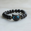 Fortune Jewel Ebony Wood Green Sandalwood Cute Cat Peace Bracelet