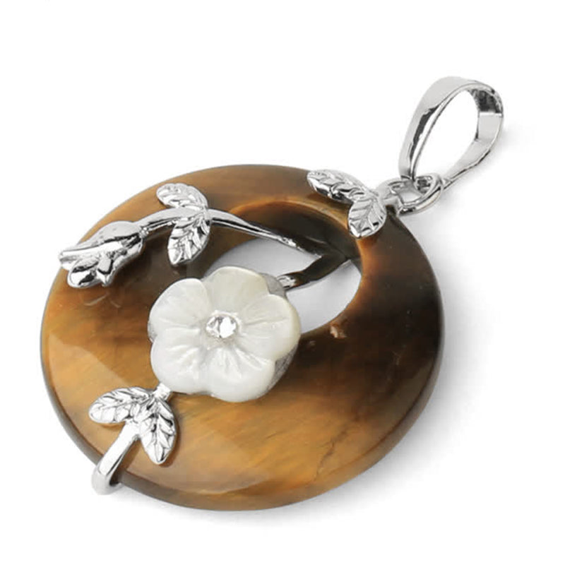 Fortune Jewel Various Crystal Amethyst Green Aventurine Flower Healing Necklace Pendant