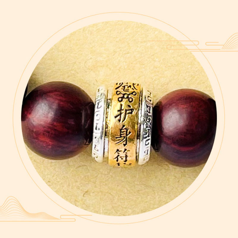 Fortune Jewel Small Leaf Red Sandalwood Amulet Protection Bracelet
