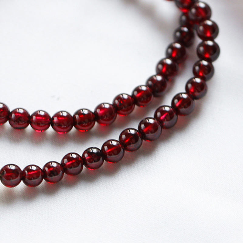 Fortune Jewel 14K Gold Plated Natural Garnet Strawberry Quartz Stability Double Wrap Bracelet