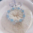 Fortune Jewel 925 Sterling Silver Cat's Eye Aquamarine Support Charm Bracelet