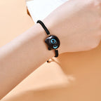 Fortune Jewel Ebony Wood Cat Head Pattern Peace King Kong Knot Braided Bracelet