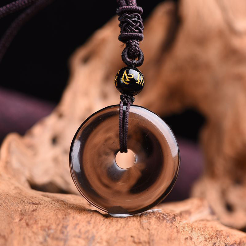 Fortune Jewel Tibetan Obsidian Protection Necklace