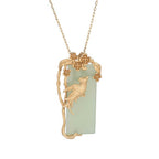 Fortune Jewel Natural Green Aventurine Balance Necklace Pendant